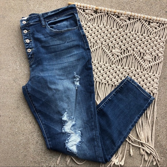 Kancan Distressed Plus Size Jeans Size 36 - Picture 1 of 11